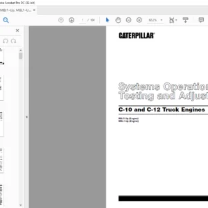 CAT C-10 & C-12 Truck Engines Systems Operation Testing & Adjusting Manual