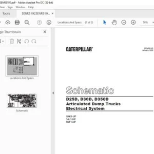 CAT D25D D30D D350D Articulated Dump Trucks Electrical System Schematic Manual