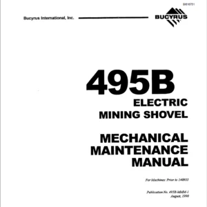 CAT Electric Rope 495B Electric Mining Shovel Mechanical Maintenance Manual - PDF DOWNLOAD
