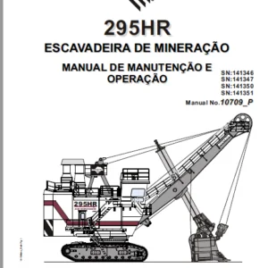 CAT Electric Rope Shovel 295HR Escavadeira Di MINIRACAO MANUL DE MANUTINCAO E OPlERACAO - PDF DOWNLOAD (Portuguese)