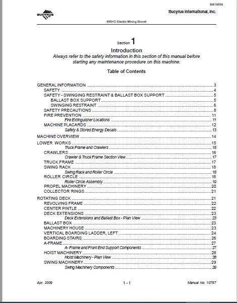 CAT Electric Rope Shovel 495HD MIINIINNG SHOVEL MAINTENANCE and OPERATION MANUAL - PDF DOWNLOAD - Image 3
