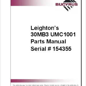 CAT Miner Bolter 30MB3 MINER LEIGHTON UMC1001 Parts Manual - PDF DOWNLOAD