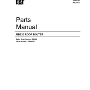 CAT Roof Bolter RB220 ROOF BOLTER Parts Manual - PDF DOWNLOAD