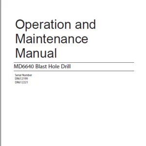 CAT Rotary Track Drill MD6420 Rotary Blasthole Drill Operation & Maintenance Manual - PDF DOWNLOAD