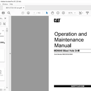 CAT Rotary Track Drill MD6640 Blast Hole Drill Operation and Maintenance Manual - PDF DOWNLOAD