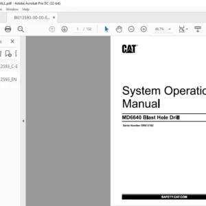 CAT Rotary Track Drill MD6640 Blast Hole Drill System Operation Manual - PDF DOWNLOAD