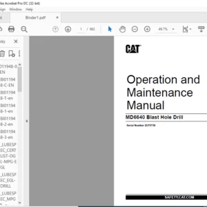 CAT Rotary Track DrillMD6640 Blast Hole Drill Operation and Maintenance Manual - PDF DOWNLOAD  (En-Es)
