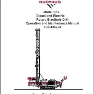 CAT Rotary Track Drills SKL Diesel and Electric Rotary Blasthole Drill Operation and Maintenance Manual - PDF DOWNLOAD