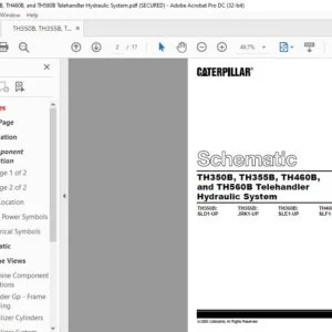 CAT TH350B  TH355B  TH360B  TH460B and TH560B Telehandler Hydraulic System Schematic Manual - PDF DOWNLOAD