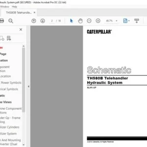CAT TH580B Telehandler Hydraulic System Schematic Manual - PDF DOWNLOAD
