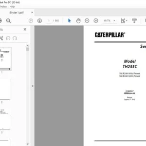 CAT Telehandler TH255C Service manual + Engine + Axle Service manual & Schematics Manual - PDF DOWNLOAD