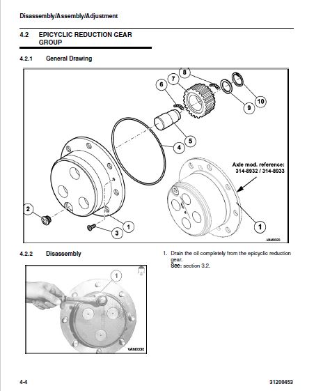 Cat Telehandler Th336 Th337 Th406 Th407 Th414 Th514 Th417 Service Manual Axle Service Manual 1525