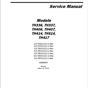 CAT Telehandler TH336 TH337 TH406 TH407  TH414 TH514 TH417 Service manual + Axle Service Manual &  Axle Disassembly/Assembly Schematic Manual - PDF DOWNLOAD