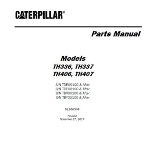 CAT Telehandler TH336C TH337 TH406 TH407 Parts Manual - PDF DOWNLOAD