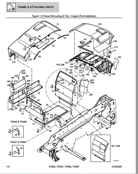 CAT Telehandler TH336C TH337 TH406 TH407 Parts Manual - PDF DOWNLOAD ...