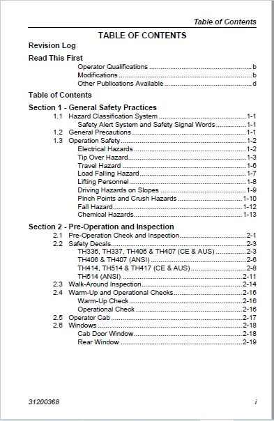 CAT Telehandler TH336C TH337 TH406 TH407 TH414 TH514 TH417 Engine + Operation & Maintenance Manual - PDF DOWNLOAD - Image 7