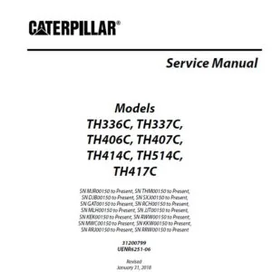 CAT Telehandler TH336C TH337C TH406C TH407C TH414C TH514C TH417C Service manual +  Axle Disassembly /Assembly Manual & Schematics