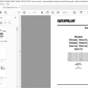 CAT Telehandler TH336C TH337C TH406C TH407C TH414C TH514C TH417C Service manual + Disassembly& Assembly manual & Schematic
