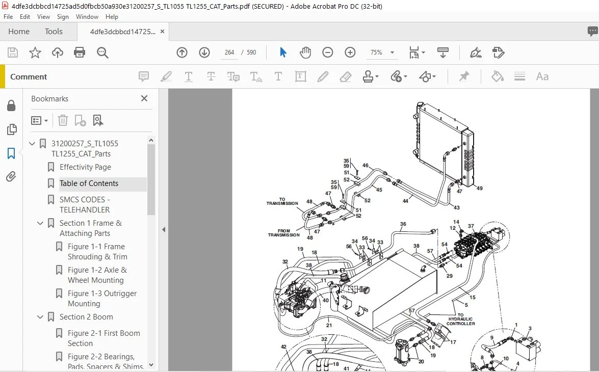 CAT Telehandler TL1255 (TBN) Parts Manual - PDF Download - Image 5