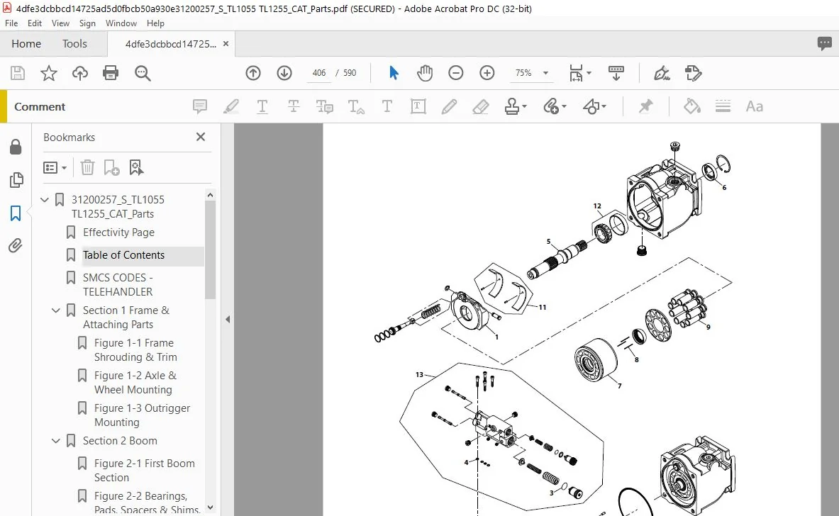 CAT Telehandler TL1255 (TBN) Parts Manual - PDF Download - Image 3