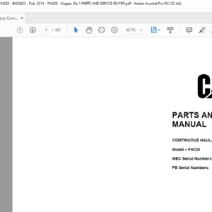 CAT Vibratory Compactor FH330 PARTS AND SERVICE MANUAL – PDF DOWNLOAD