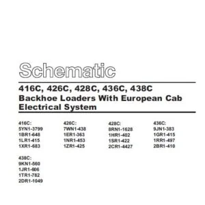Cat 426C-1NR Backhoe Loader Electrical + Hydraulic & Steering System Schematic Manual - PDF DOWNLOAD