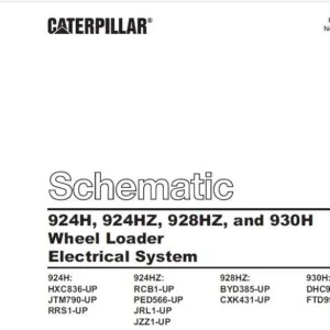 CAT924H 924HZ  928HZ and 930H Wheel Loader Electrical System  Schematic Manual - PDF DOWNLOAD