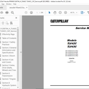 Cat TL642C & TL943C Service Manual  - PDF DOWNLOAD