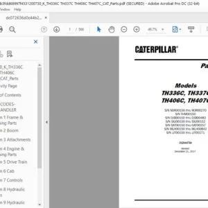 Cat telehandler  TH336C TH337C TH406C TH407C TH414C TH514C TH417C Axle Disassembly/Assembly Manual  + Service Manual  +  schematic Manual