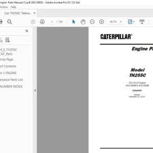 Cat TH255C Telehandler Engine Parts Manual  - PDF DOWNLOAD