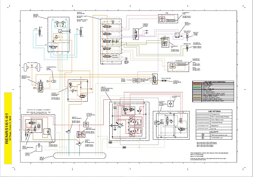 Cat TH210 and TH215 Telehandler Electrical System & Hydraulic Schematic ...