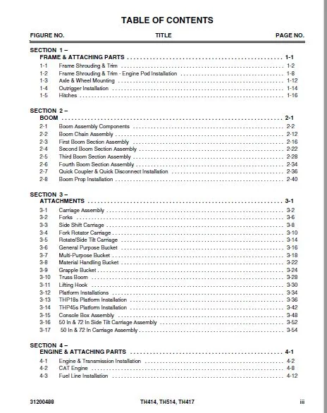 Cat TH414 TH514 TH417 Telehandler Parts Manual - PDF DOWNLOAD - Image 3