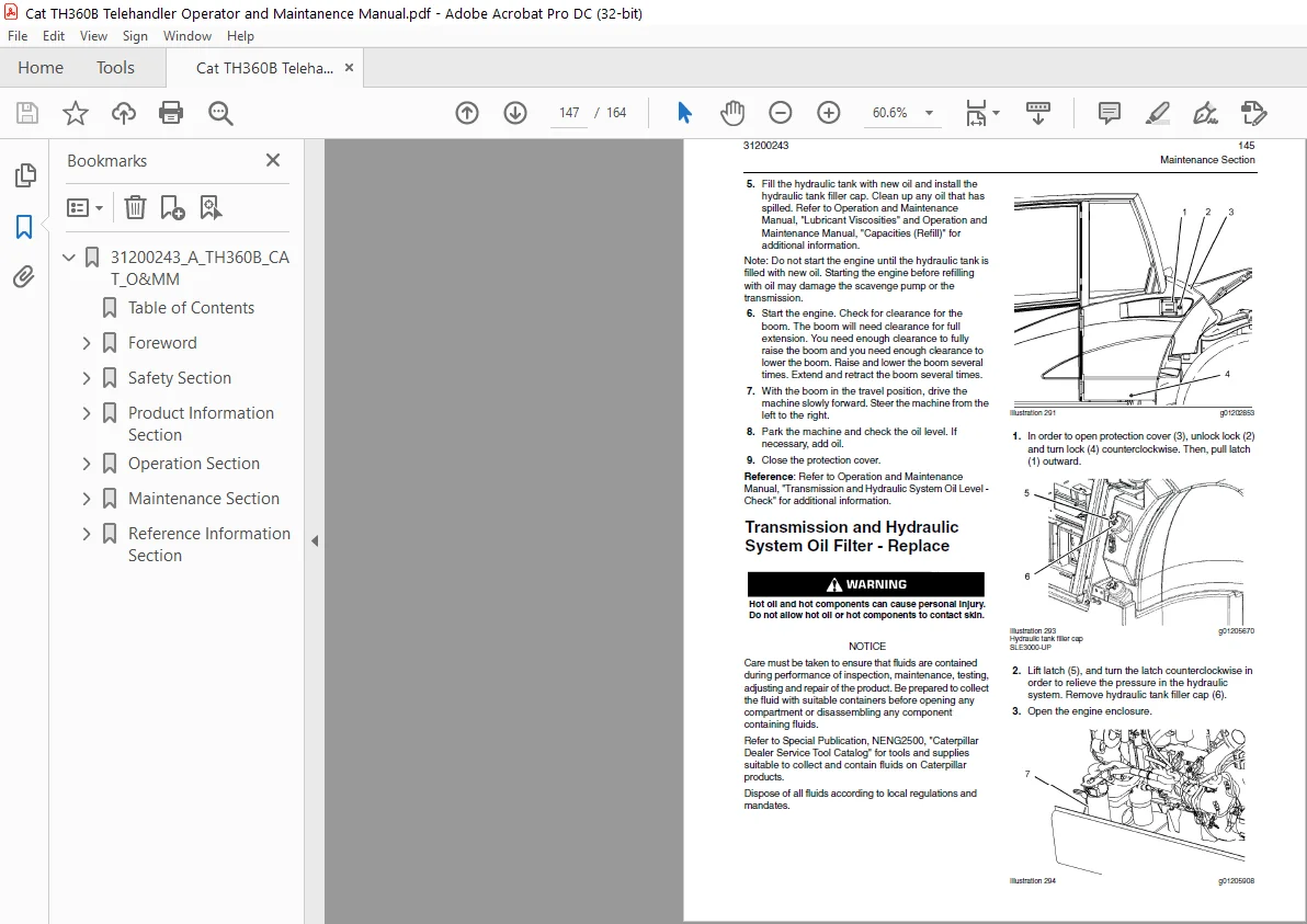 Cat TH360B Telehandler Operation & Maintenance Manual - PDF DOWNLOAD - Image 7