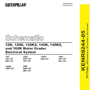 Cat 12K 120K 120K2 140K 140K2 & 160K Motor Grader Electrical System Schematic Manual - PDF DOWNLOAD