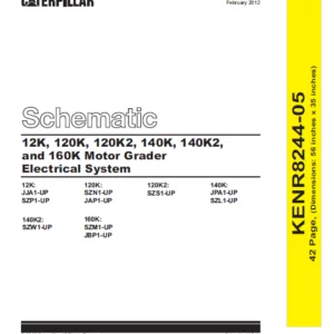 Cat 12K 120K 120K2 140K 140K2 Electrical System & 160K Motor Grader Electrical System Manual