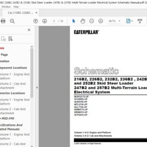 Cat 216B2 226B2 232B2 236B2 242B2 & 252B2 Multi-Terrain Loader Electrical System Schematic Manual