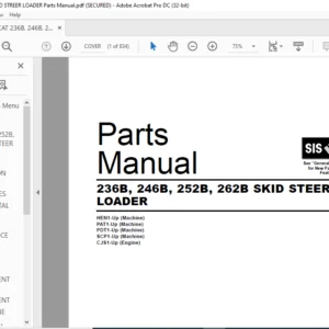 Cat 236B 246B 252B 262B Skid Steer Loader Parts Manual - PDF DOWNLOAD