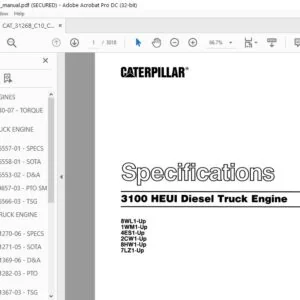 Cat 3100 HEUI Diesel Truck Engine Service Shop Manual - PDF DOWNLOAD