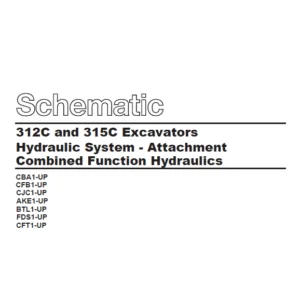 Cat 312C & 315C Excavators Hydraulic System - Attachment Combined Function Hydraulics Schematic Manual