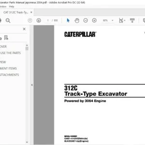 Cat 312C Track-Type Excavator Parts Manual - PDF DOWNLOAD