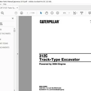 Cat 312C Track-Type Excavator Parts Manual - PDF DOWNLOAD
