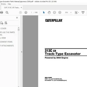 Cat 313C CR Track-Type Excavator Parts Manual - PDF DOWNLOAD