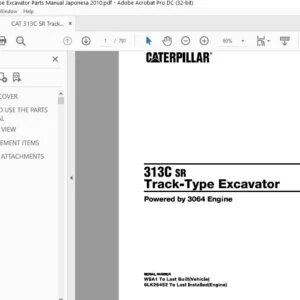 Cat 313C SR Track-Type Excavator Parts Manual - PDF DOWNLOAD