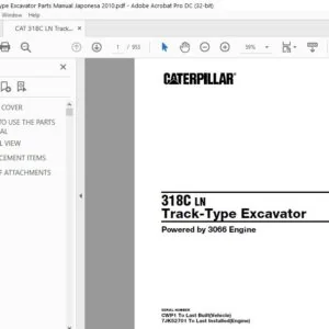 Cat 318C LN Track-Type Excavator Parts Manual - PDF DOWNLOAD