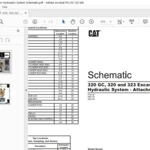 Cat 320 GC 320 & 323 Excavator Hydraulic System-Attachment Schematic Manual