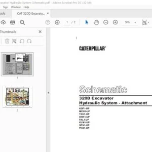 Cat 320D Excavator Hydraulic System-Attachment Schematic Manual