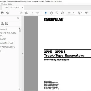 Cat 322C 322C L Track-Type Excavator Parts Manual - PDF DOWNLOAD