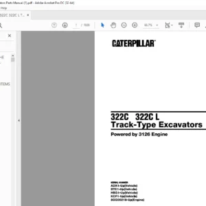 Cat 322C 322C L Track-Type Excavators Parts Manual - PDF DOWNLOAD