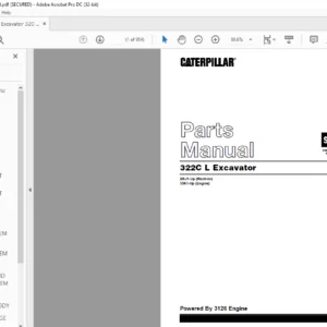Cat 322C L Excavators Parts Manual - PDF DOWNLOAD