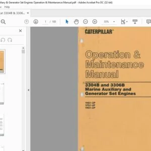 Cat 3304B & 3306B Marine Auxiliary & Generator Set Engines Operation & Maintenance Manual